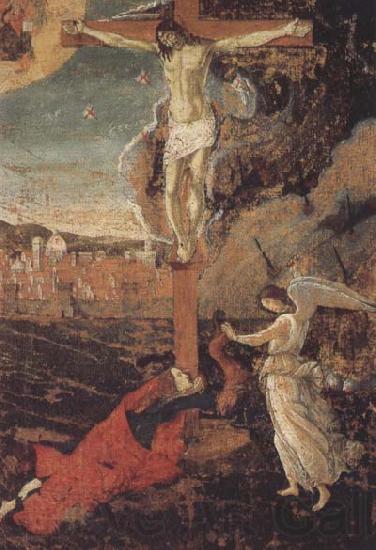 Sandro Botticelli Crucifixion with the Penitent Magdalene and an Angel Spain oil painting art